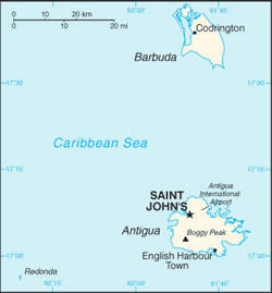 Map of Antigua & Barbuda