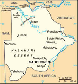 Map of Botswana