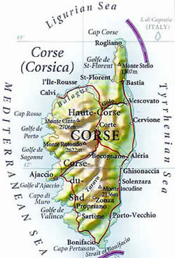 Map of Corsica