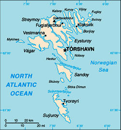 Map of Faeroes Islands