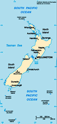 Map of New Zealand
