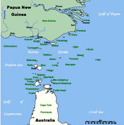 Map of Torres Strait Islands