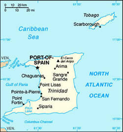 Map of Trinidad & Tobago