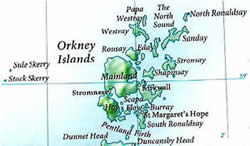 Map of Orkney Islands
