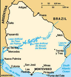 Map of Uruguay
