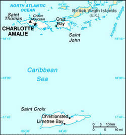 Map of U.S. Virgin Islands