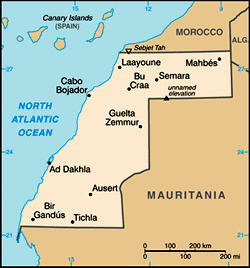 Map of Western Sahara